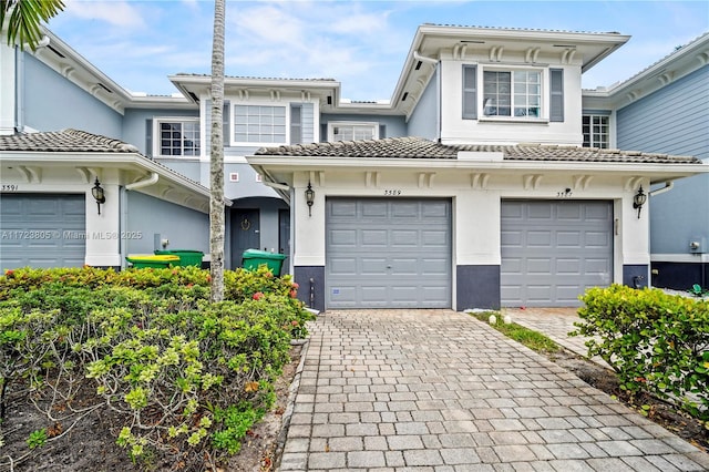 view of front of home with a garage