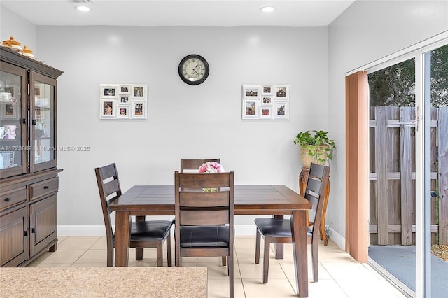 view of tiled dining room