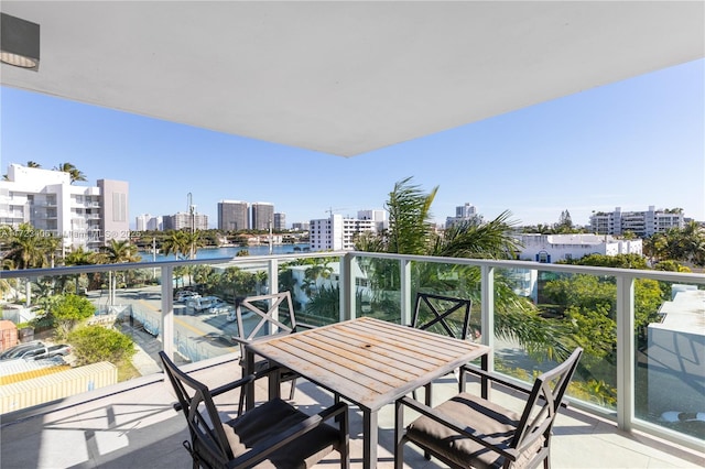 balcony with a water view