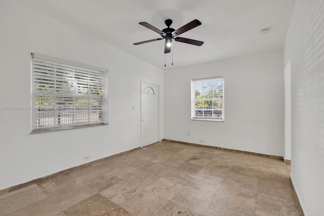 empty room with ceiling fan