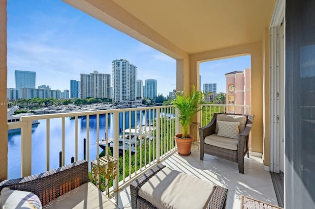 balcony with a water view