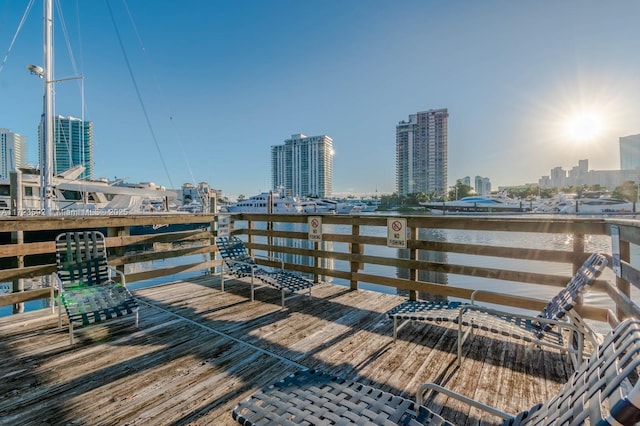 view of dock area