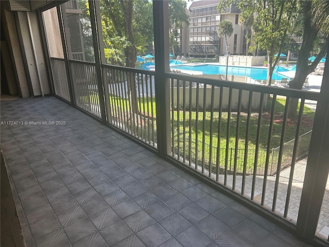 view of unfurnished sunroom