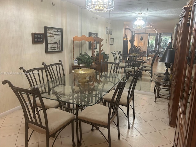 dining room with light tile patterned floors