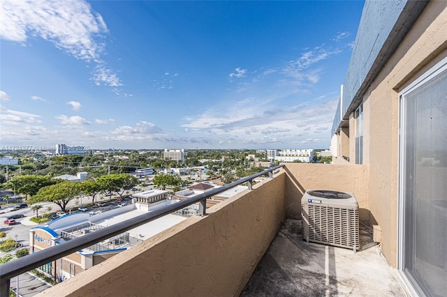 balcony featuring cooling unit