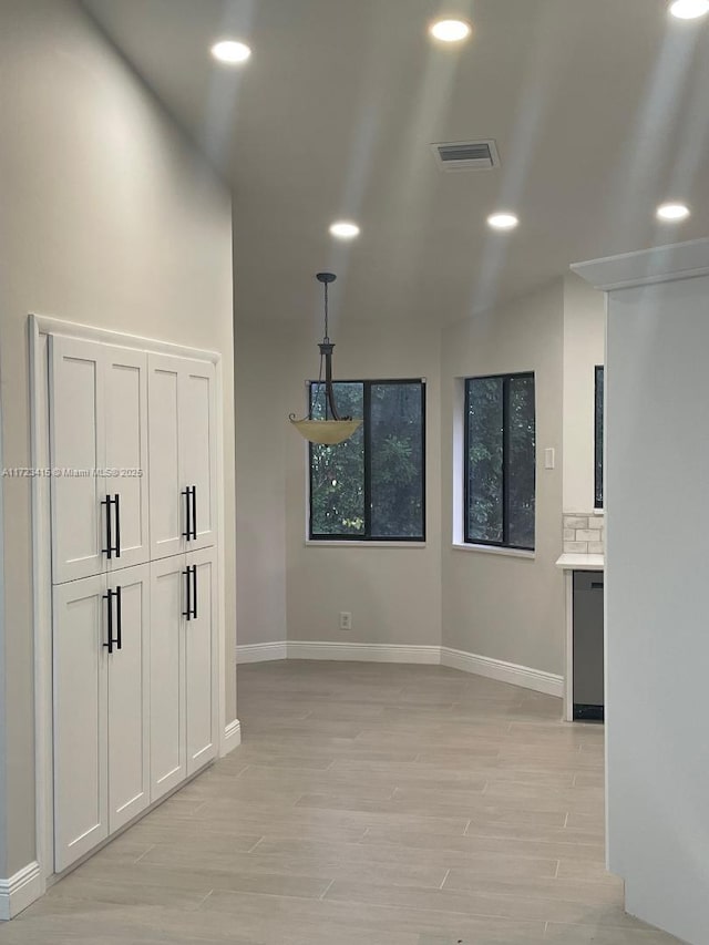 interior space featuring light wood-type flooring