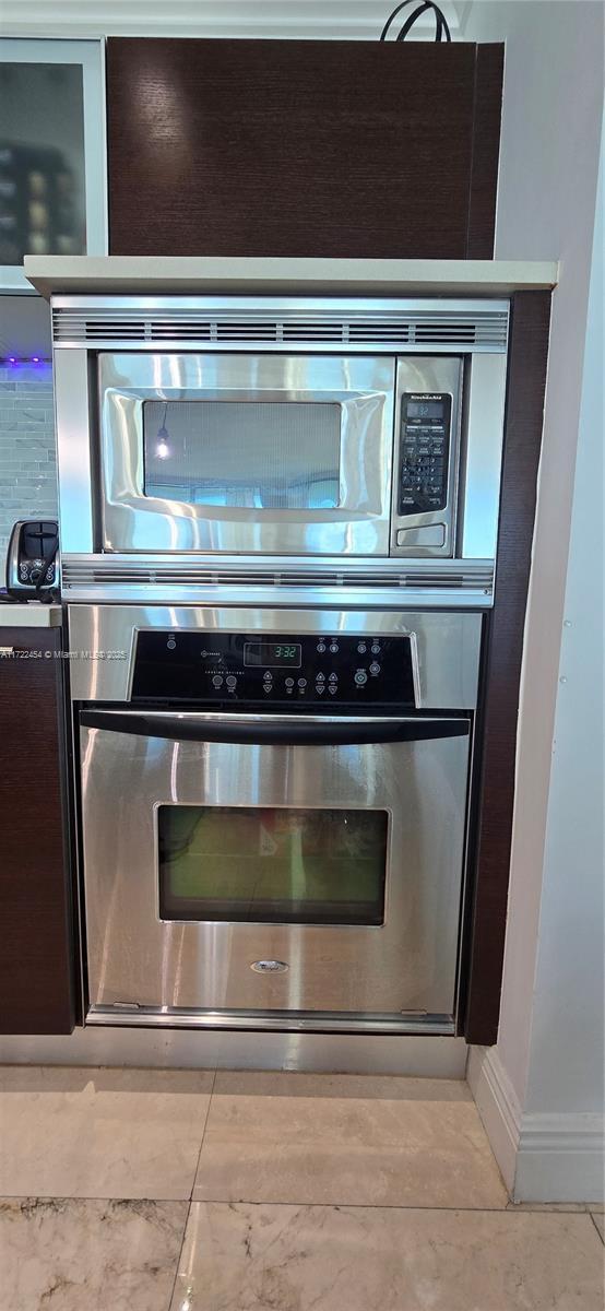 interior details with appliances with stainless steel finishes