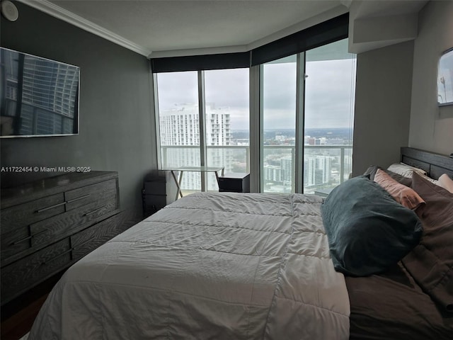 bedroom featuring crown molding