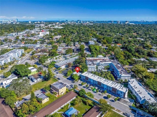bird's eye view with a view of city