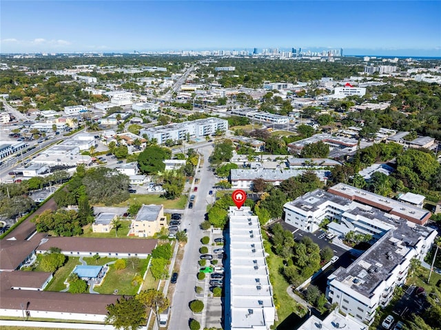 bird's eye view featuring a view of city