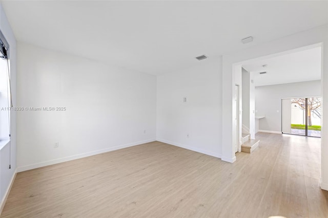 empty room featuring light hardwood / wood-style flooring