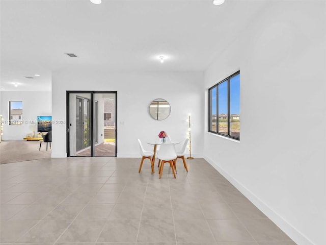 view of tiled dining room