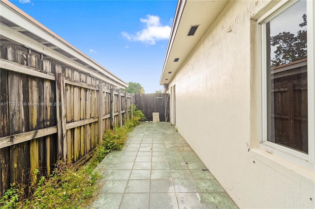 view of home's exterior with a patio