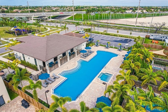 view of pool with a patio