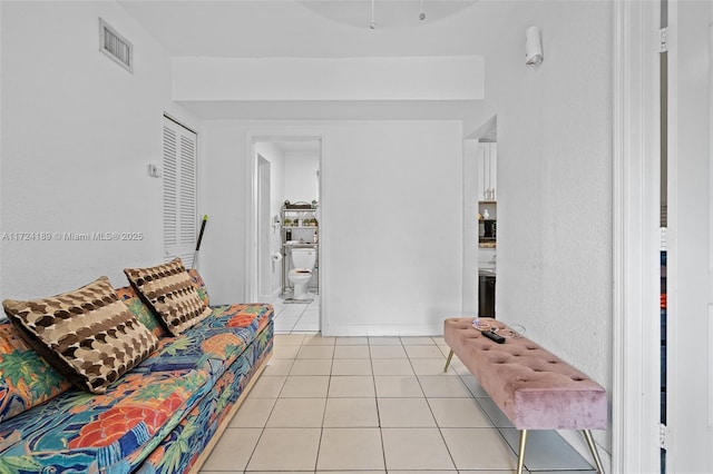 view of tiled living room