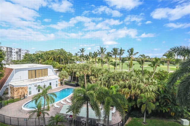 view of pool featuring a patio area