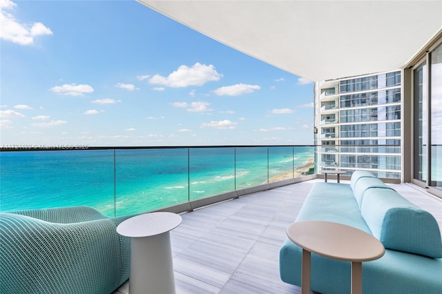 balcony with a water view