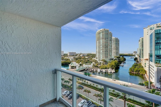 balcony with a water view