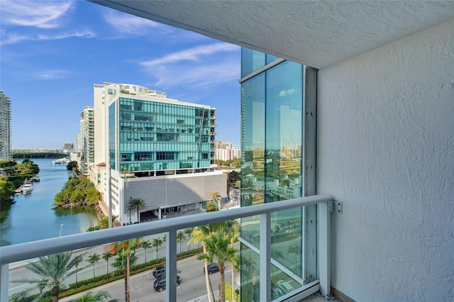 balcony with a water view