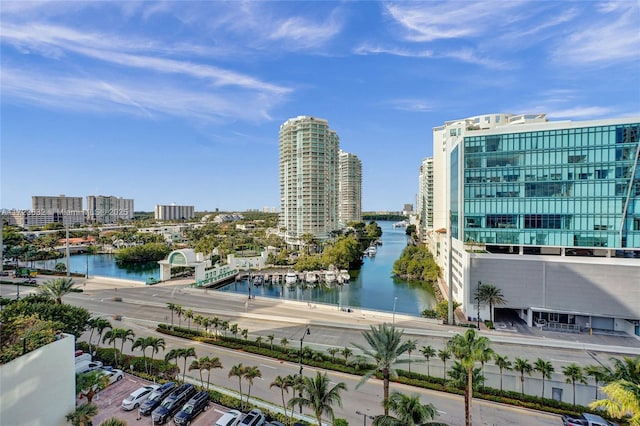 exterior space featuring a water view