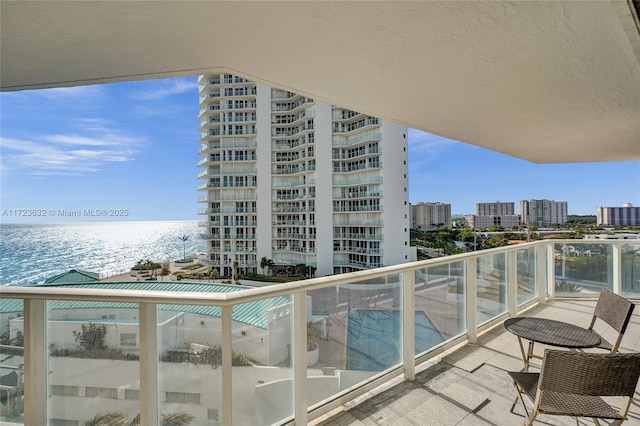 balcony with a water view