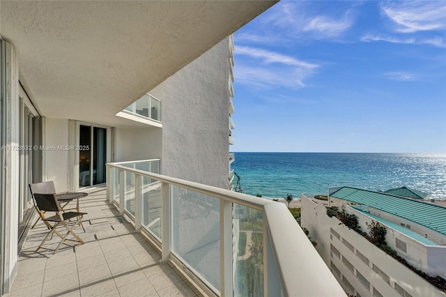 balcony with a water view