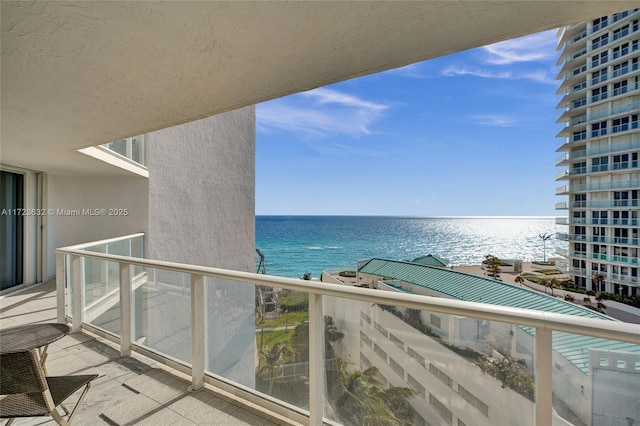 balcony with a water view