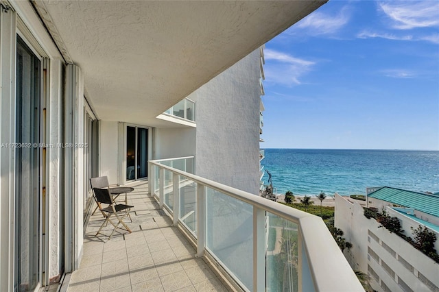 balcony with a water view