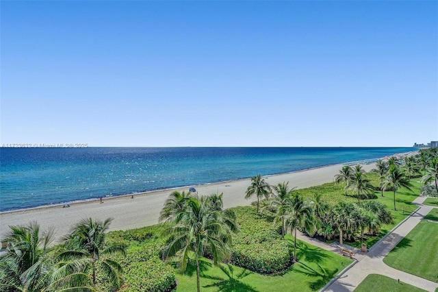 property view of water with a view of the beach