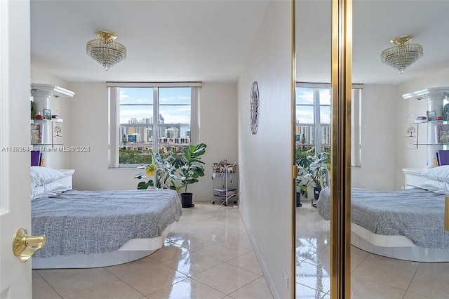 view of tiled bedroom