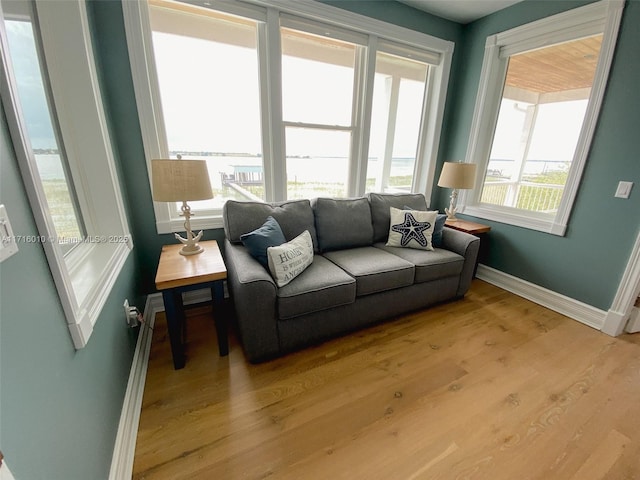 424 Lake Mirror Dr, Lake Placid, FL 33852 - living area with baseboards and light wood finished floors