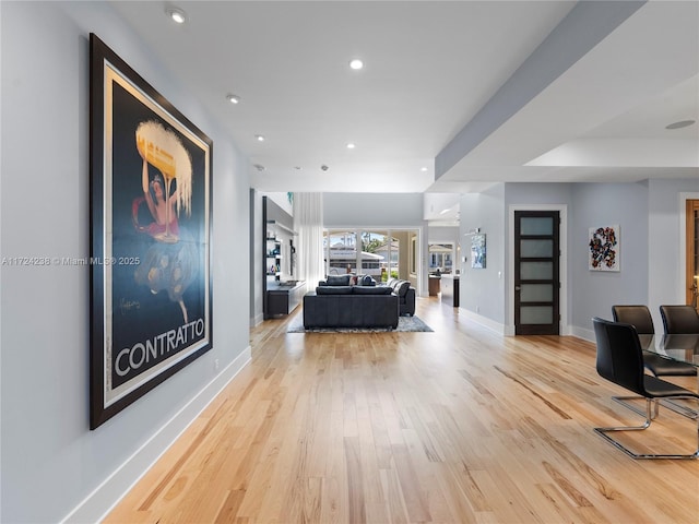 interior space with light wood-type flooring