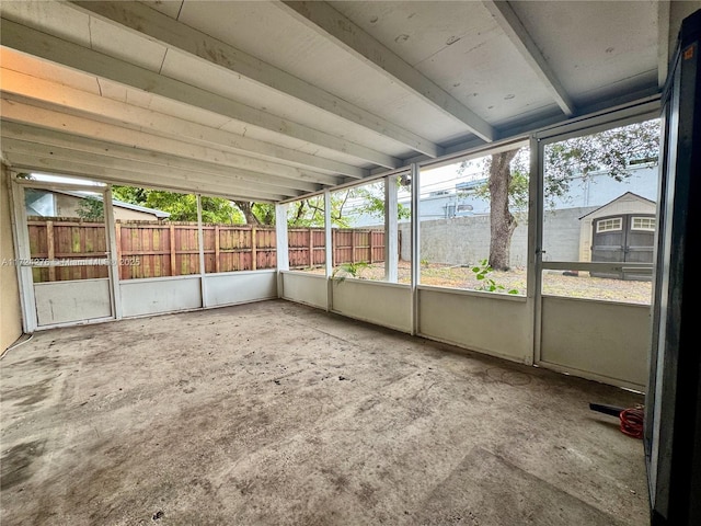 view of unfurnished sunroom