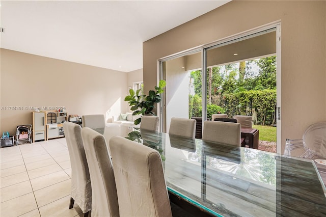 view of tiled dining room