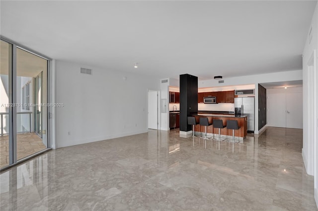 living room with expansive windows