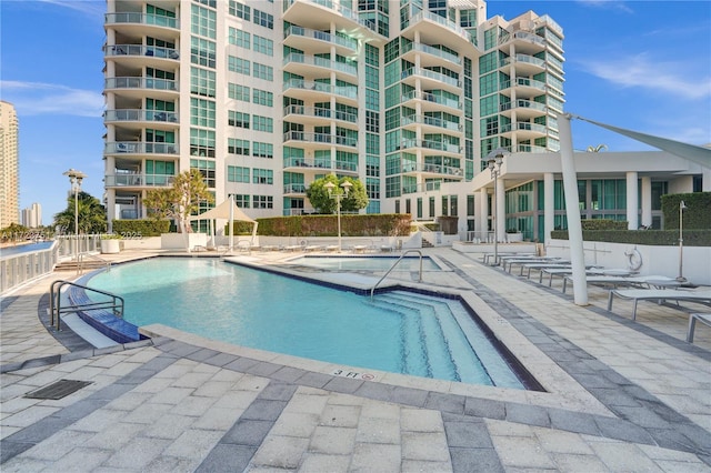 view of pool with a patio