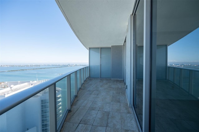 balcony with a water view