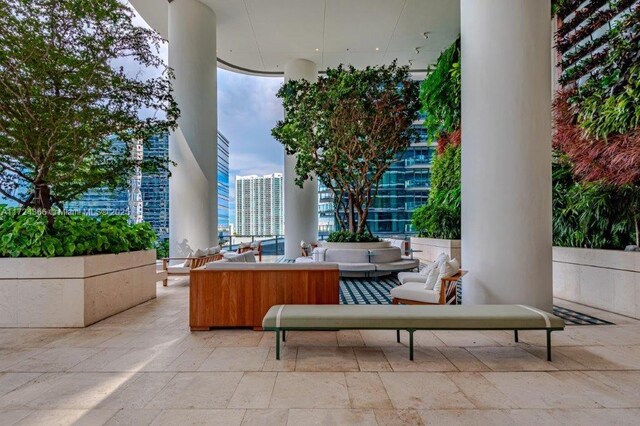 view of patio featuring an outdoor living space