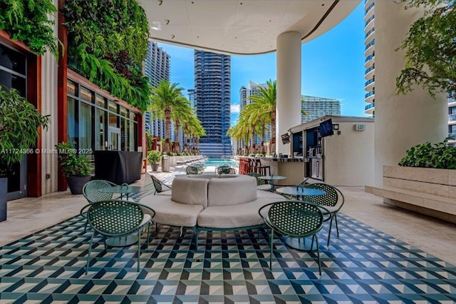 view of patio / terrace with an outdoor living space