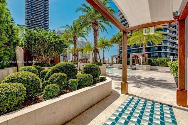 exterior space with a patio area and a swimming pool