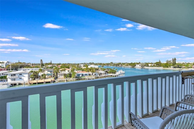 balcony with a water view