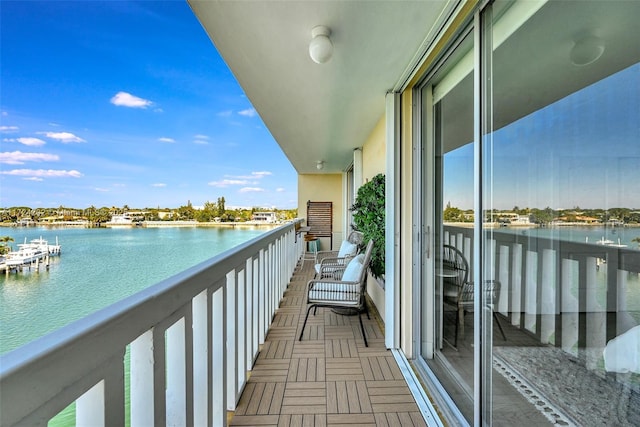 balcony with a water view