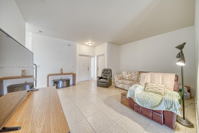 view of tiled living room