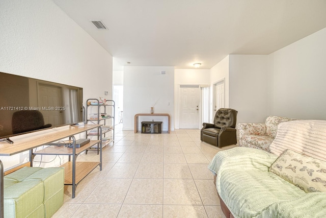 view of tiled living room