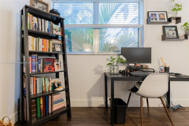 office featuring dark hardwood / wood-style flooring