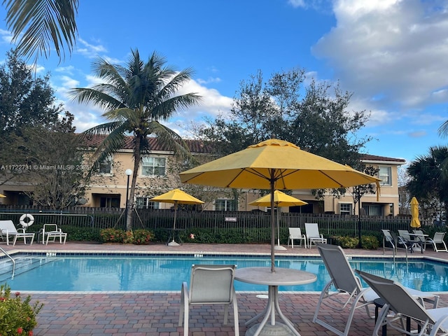 view of pool with a patio area