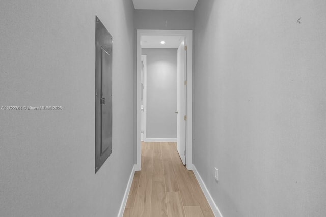 hall featuring light hardwood / wood-style flooring