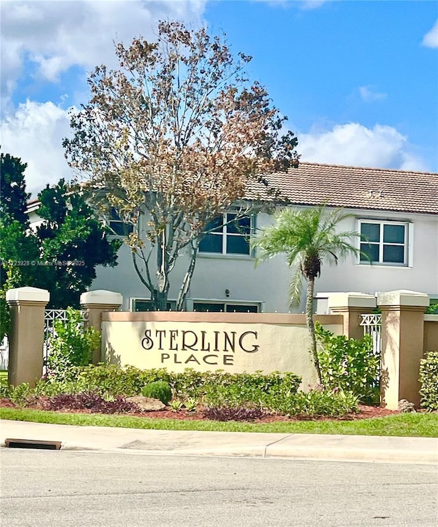 view of community sign