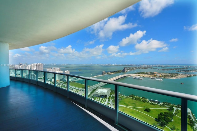 balcony with a water view