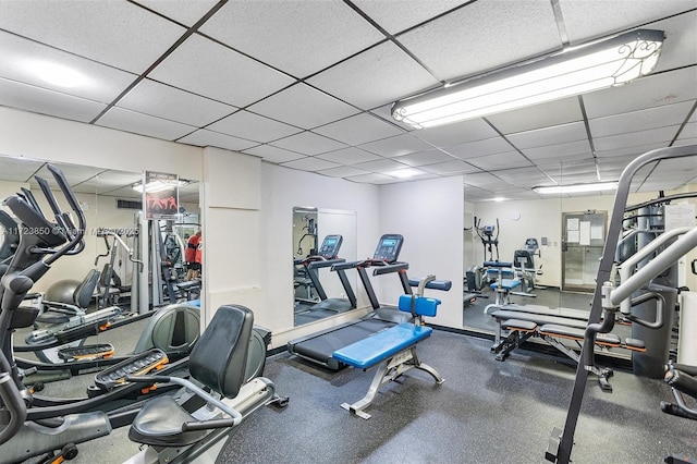 2450 NE 135th St Unit 406, North Miami, FL 33181 - exercise room featuring a drop ceiling